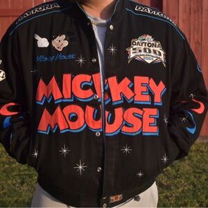 Daytona 500 Mickey Mouse Black Bomber Jacket